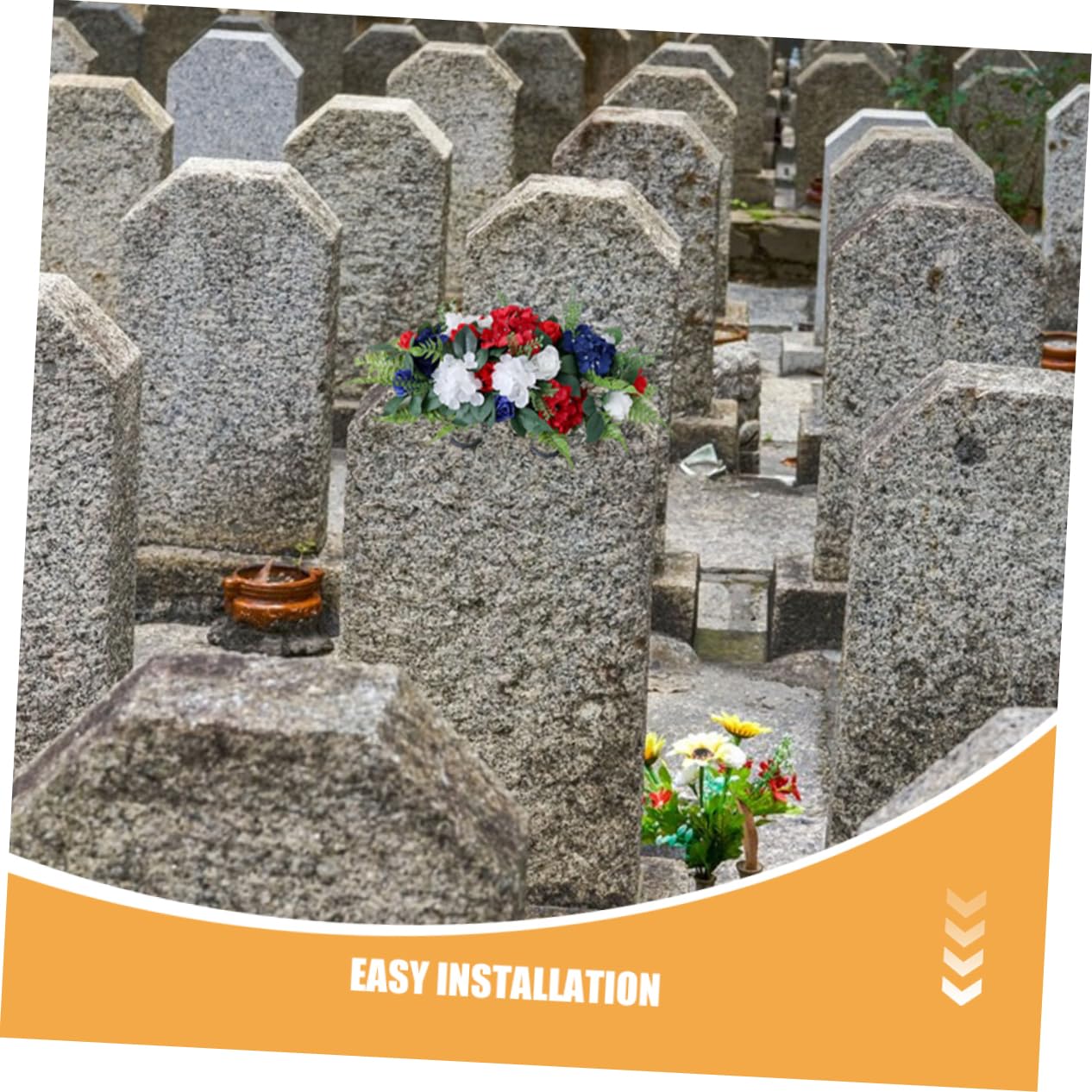 POPETPOP Fiori Artificiali Per Lapidi Sella Plastica Fiori Per Tombe Cimitero Decorazione Per Lapidi All Aperto Resistenti Alle Intemperie