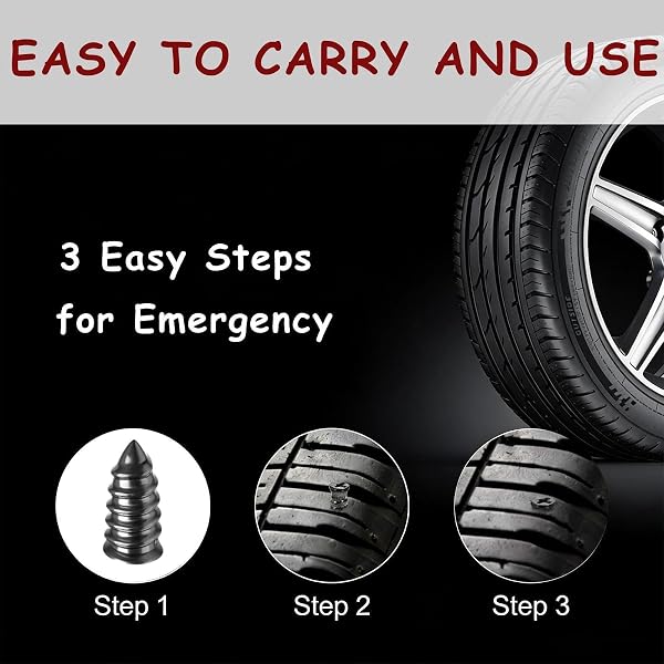 VOOSFSIE 20 Piezas Repara Pinchazos Coche, 2 Dimensiones Clavo de Goma para Neumáticos, Con Caja y Destornillador, Clavos de Reparación de Neumáticos al Vacío, para Automóvil Motocicleta Camión - 5