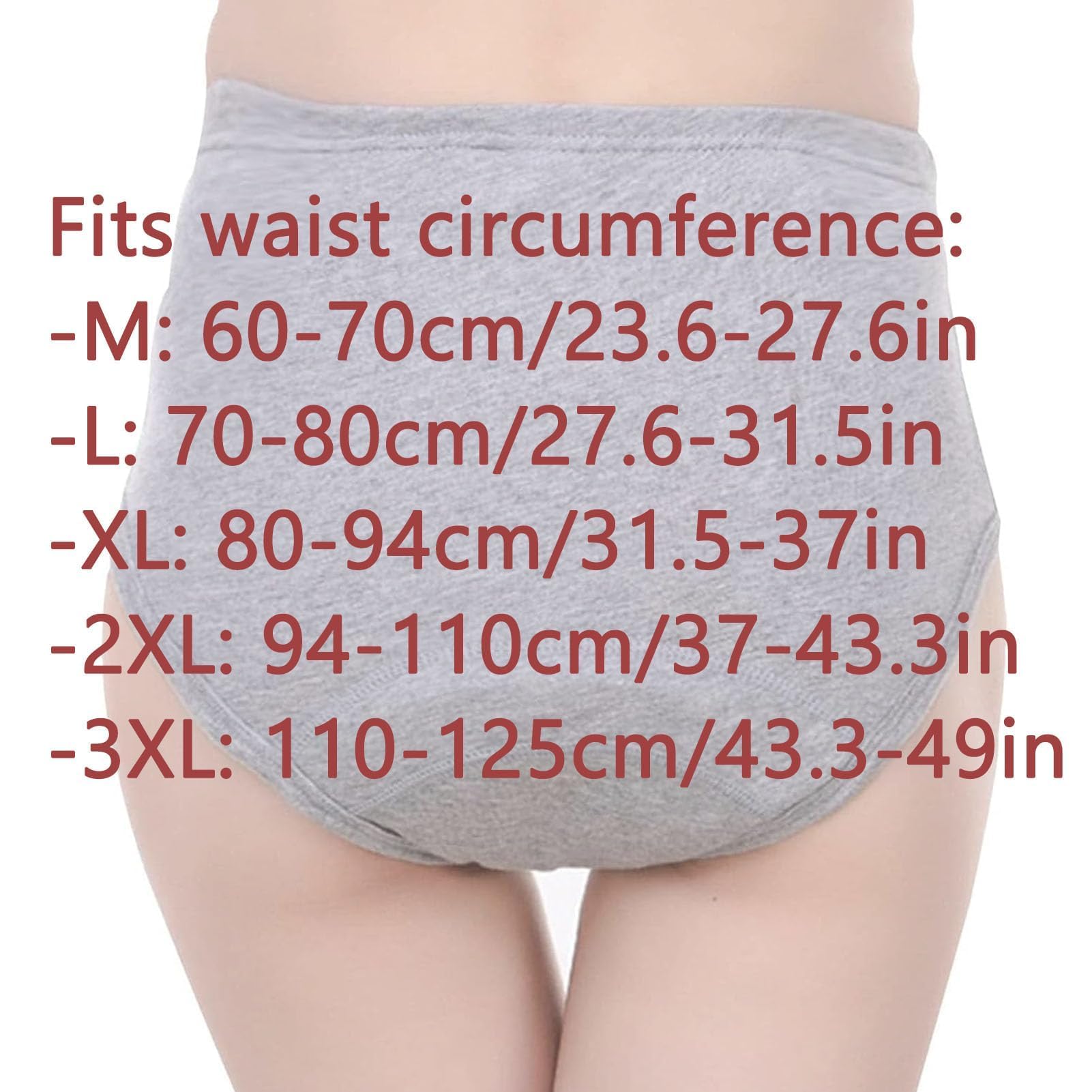 3 Pcs Calzoncillo Adultos de Incontinencia Pañal Tela Bragas A Prueba de Fugas con Almohadilla Absorbente Lavable para Uso Repetido para Incontinencia Leve O Incontinencia Urinaria