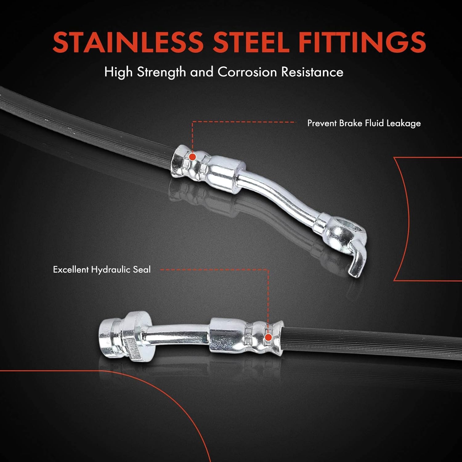 A-Premium Front Driver Brake Hydraulic Hose Compatible with Select Kia Models - Sonata 2015 2016 2017 2018 2019 - Replace# 58731C1100