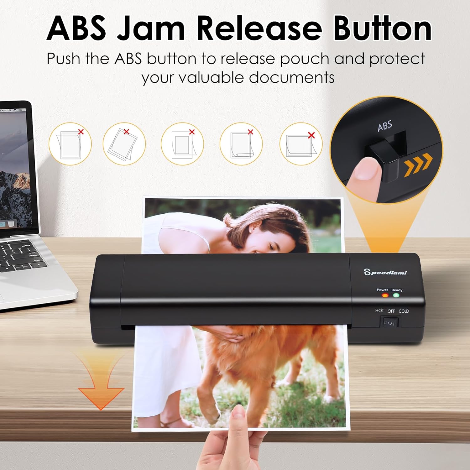 90 Seconds Fast preheat,SpeedLami 4 in 1 Laminator Machine,Home laminator,A4 Laminating Machine Hot & Cold with Paper Trimmer & Corner Rounder,9 Inch Thermal Laminator Machine for Home Office (Blue)