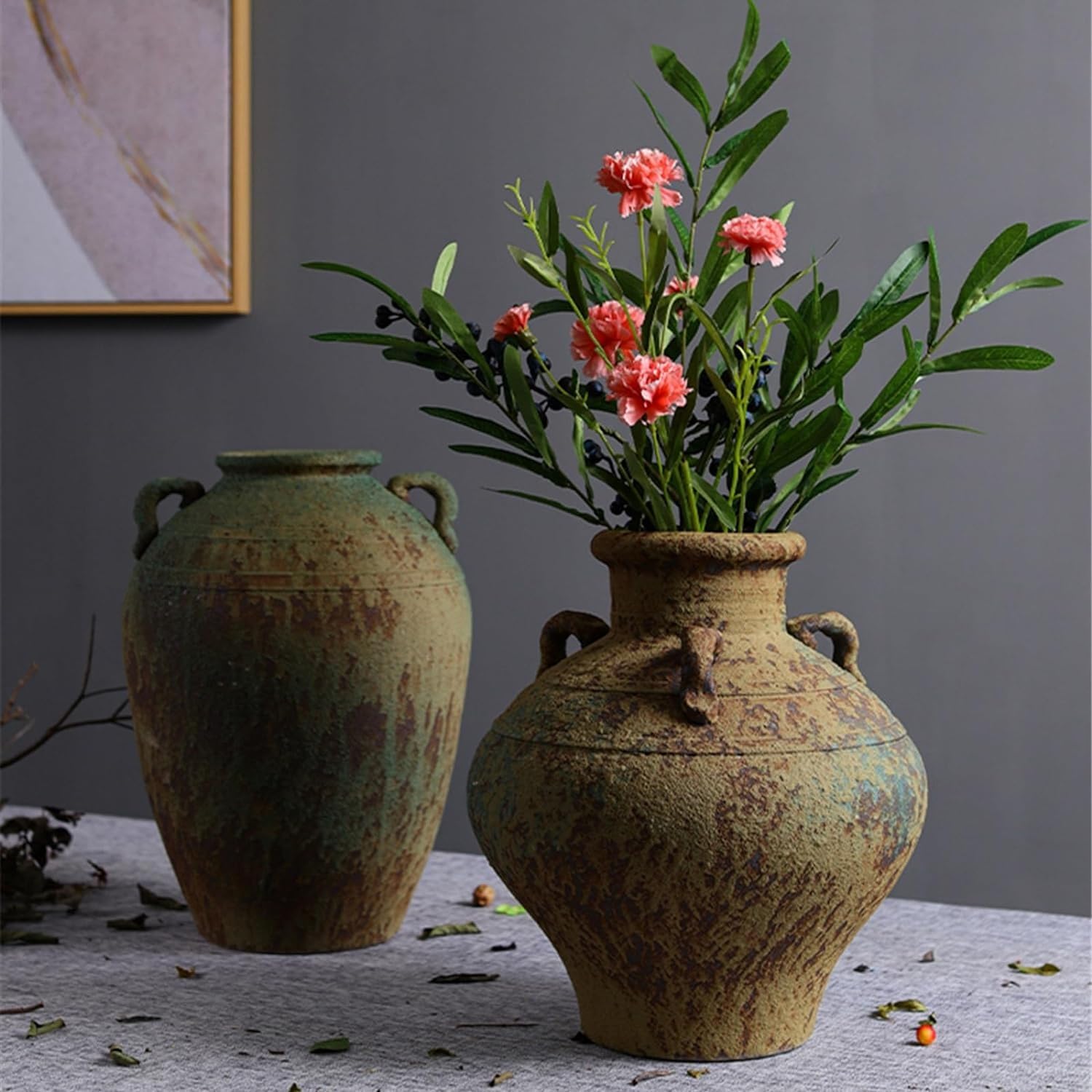 Rustykalne wazony ceramiczne, ręcznie robione wazony na kwiaty, wazony dekoracyjne