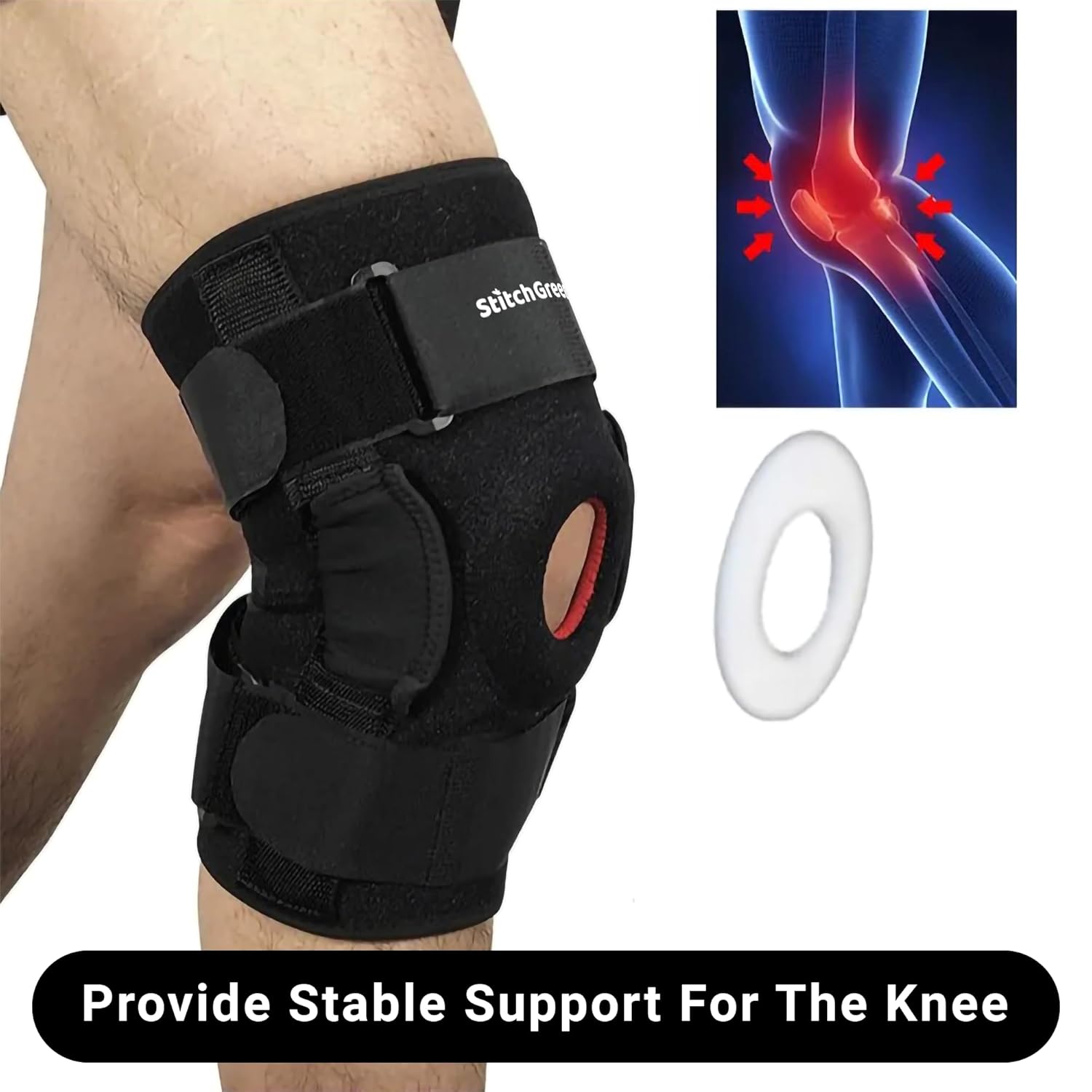 Knee Brace for Men & Women – Adjustable Compression Support for Knee Pain Relief, Arthritis, Injury Recovery & Sports – Breathable & Comfortable Knee Support for Running, Gym & Daily Use