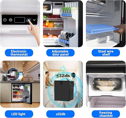 Miniatura 3 de SMETA Refrigerador RV 12V24V DC Nevera 3 cuft85L 12 voltios Refrigerador eléctrico bajo encimera para RV Camping Camión Viaje, puerta reversible,