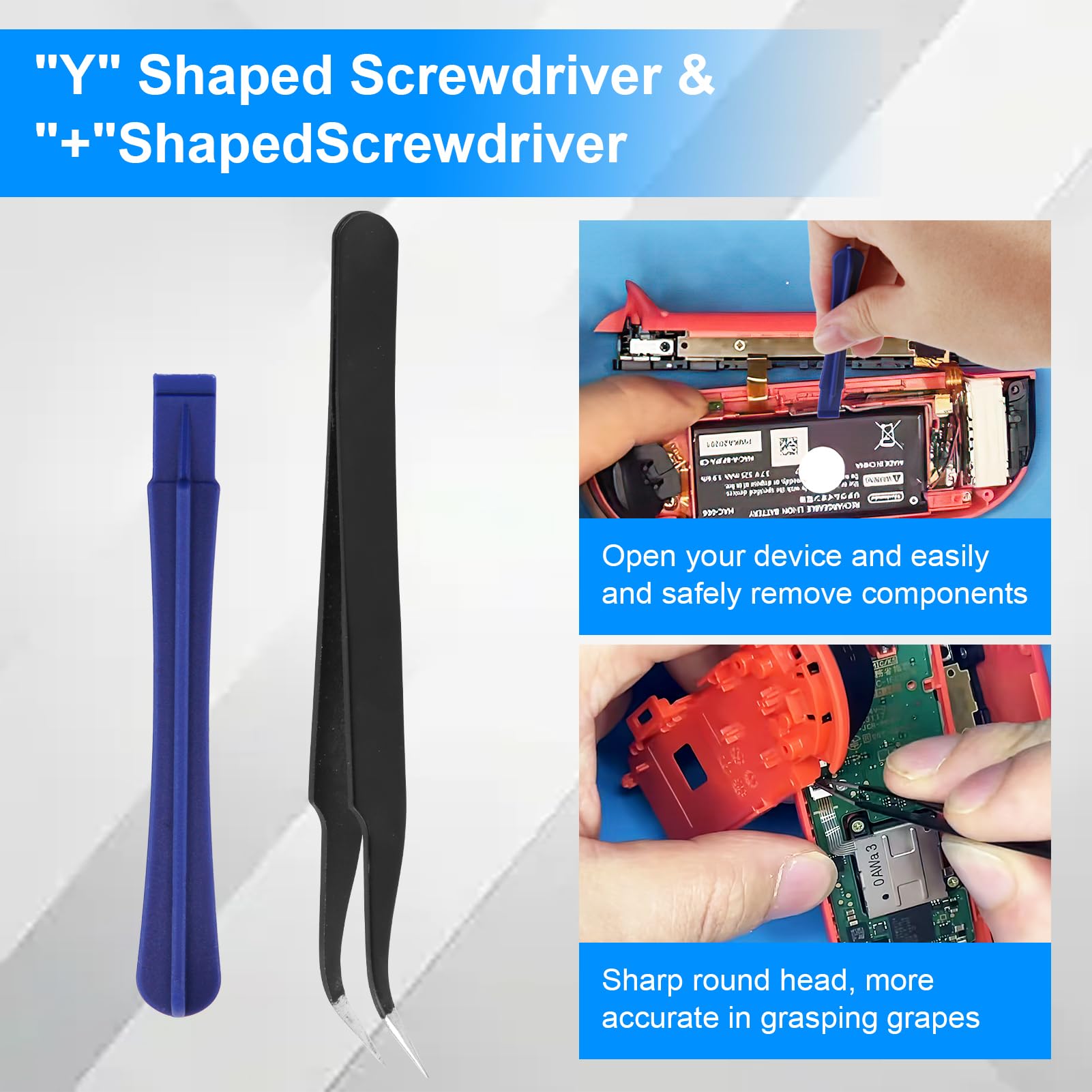 2 Piezas Joysticks 3D TMR de Repuesto para Mandos OLED Lite Joy-Con Kit Reparación Palancas Sin Deriva con Herramientas Incluidas