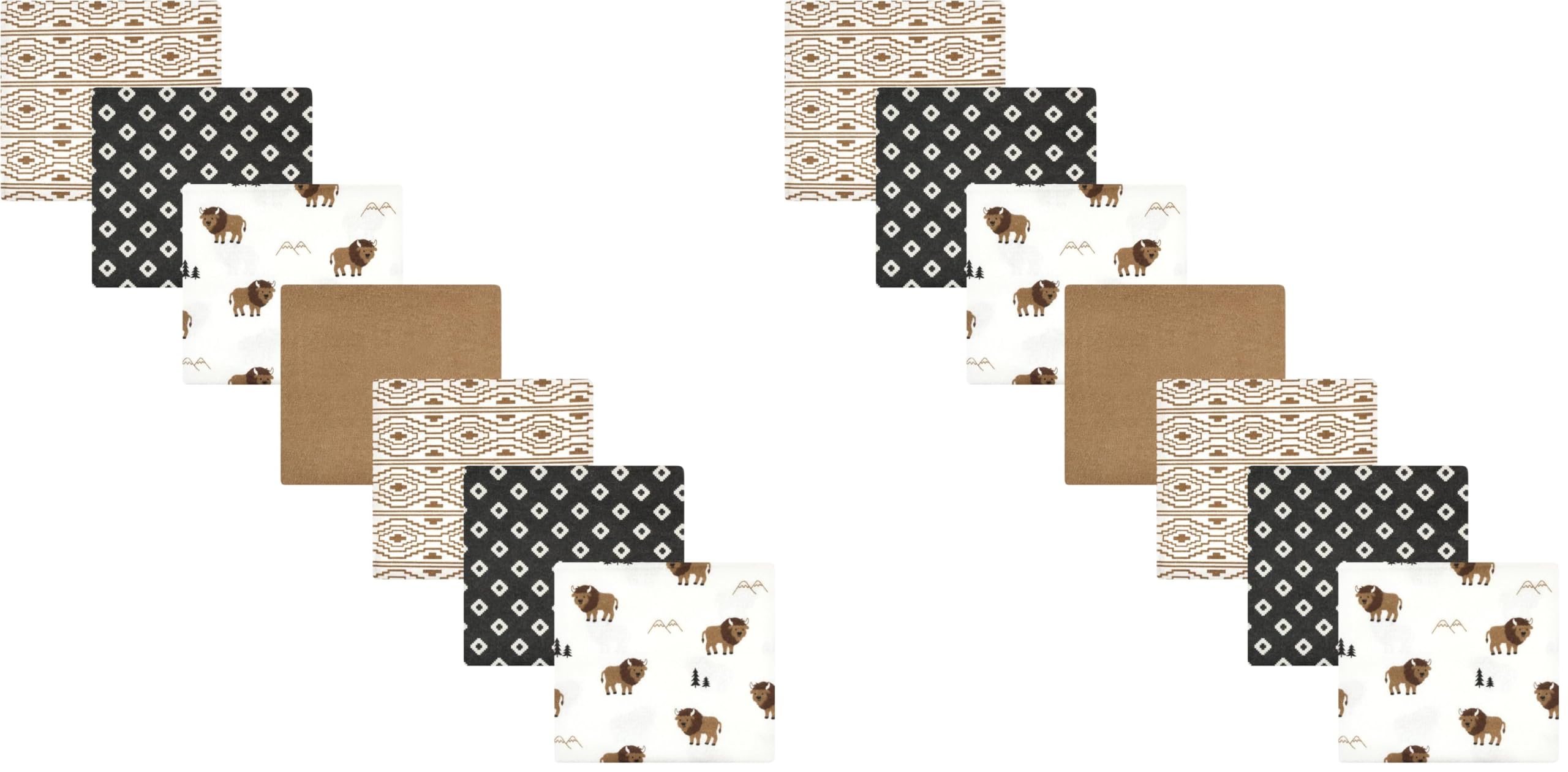 Hudson Baby Unisex Baby Cotton Flannel Receiving Blankets Bundle, Wild Buffalo, One Size (Pack of 2)