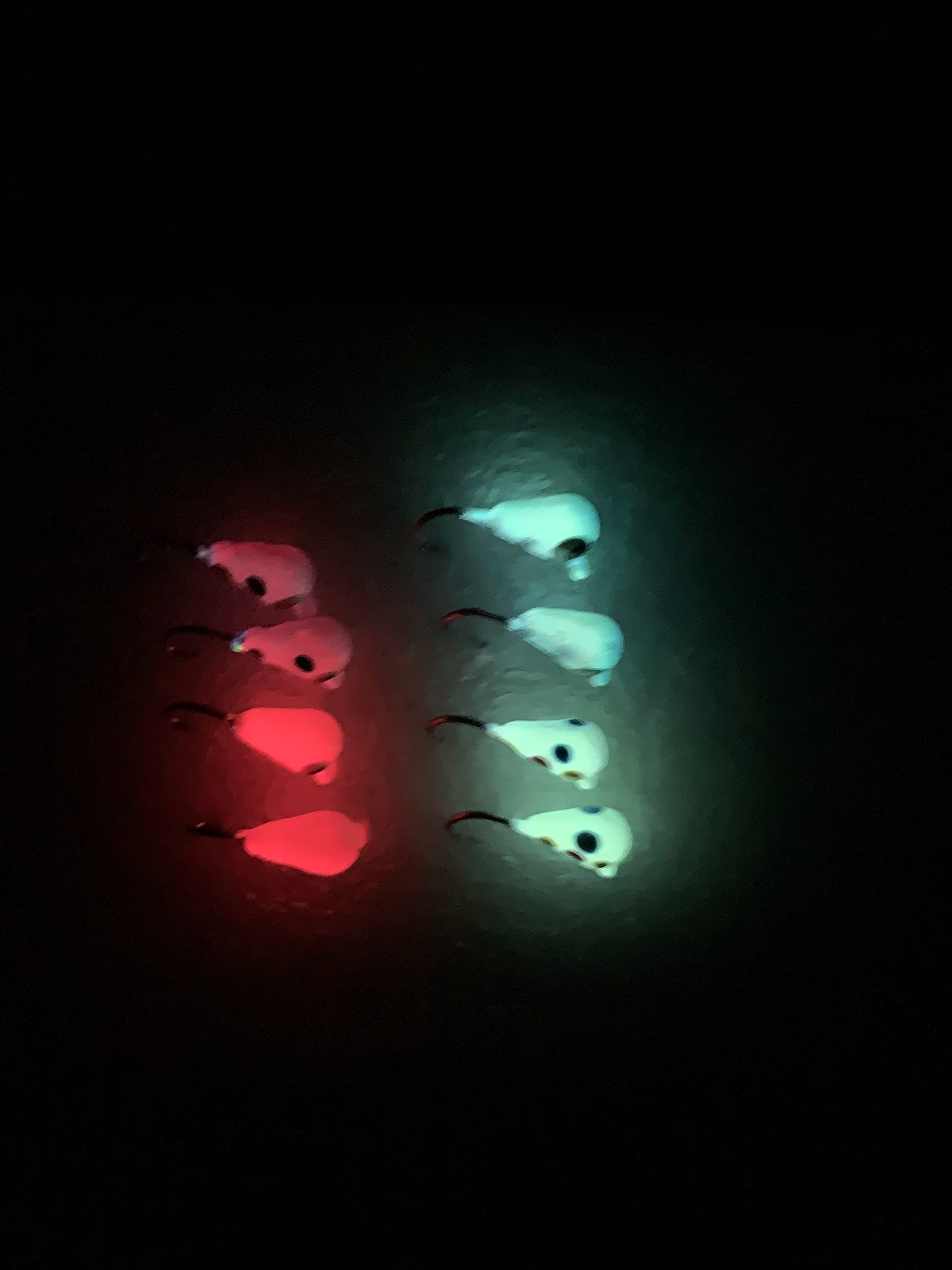Rick's Jigs Tungsten Ice Fishing Glow Jigs for Panfish, Trout, Crappies (5mm, A)
