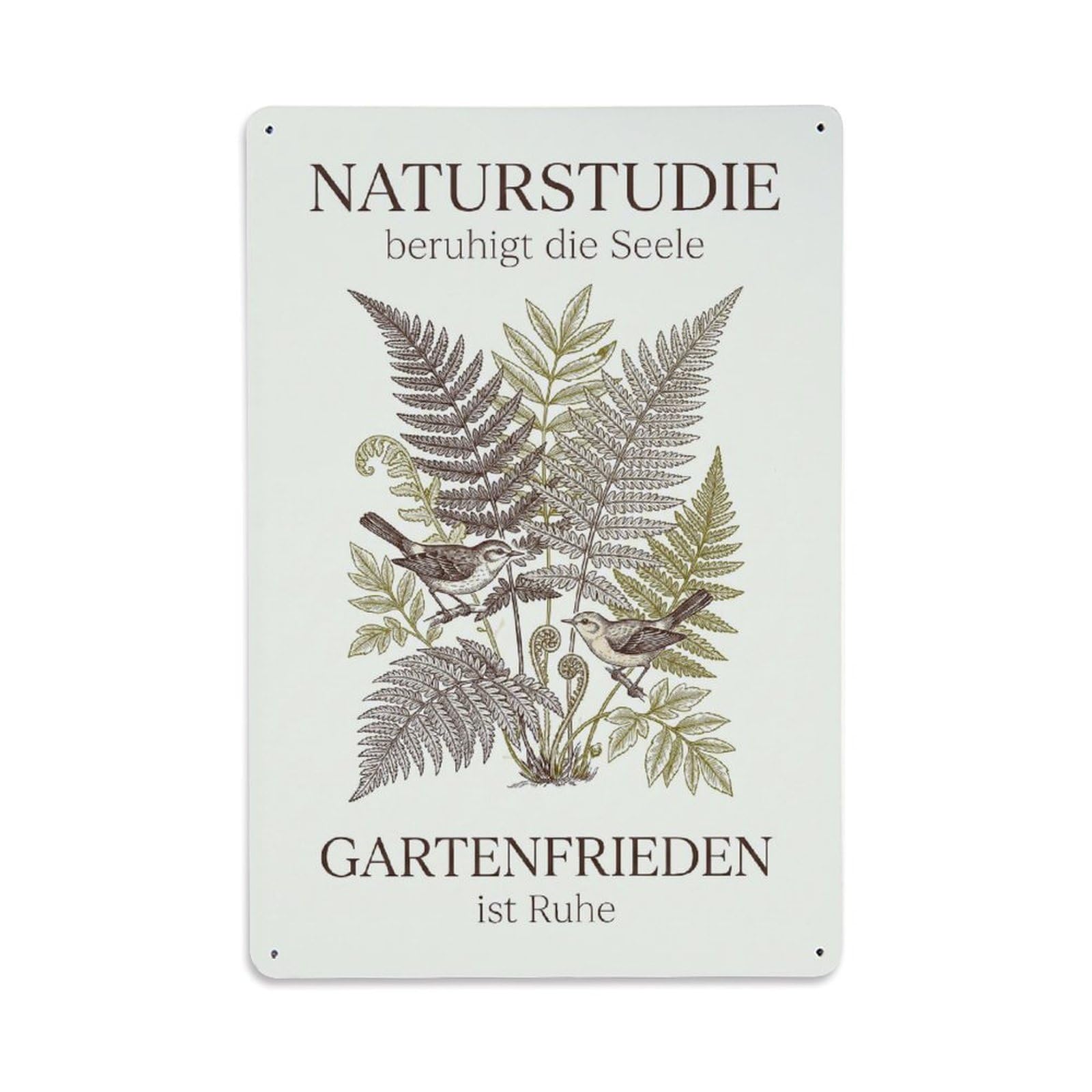 Botanical Nature Study Serene Peaceful Metal Tin Sign Plaque Wall Decor for Cafe, Club Bar, Office, Garden Metal Poster 8x12Inch