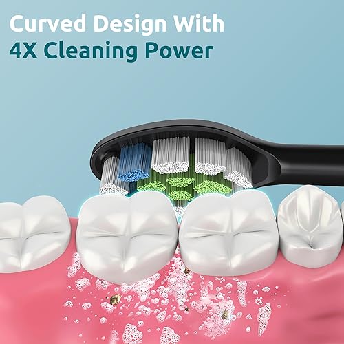 Miniatura 5 de Keosaa Cabezales de cepillo de dientes eléctrico de repuesto para Philips Sonicare Cabezales de repuesto Paquete de 8 (negro)