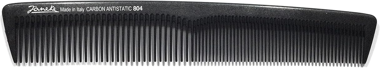 Jäneke Men's Comb 55804 Carbon Comb 18 cm (Antistatic) Hair Comb Beard Comb Fine and Wide Teeth (804)