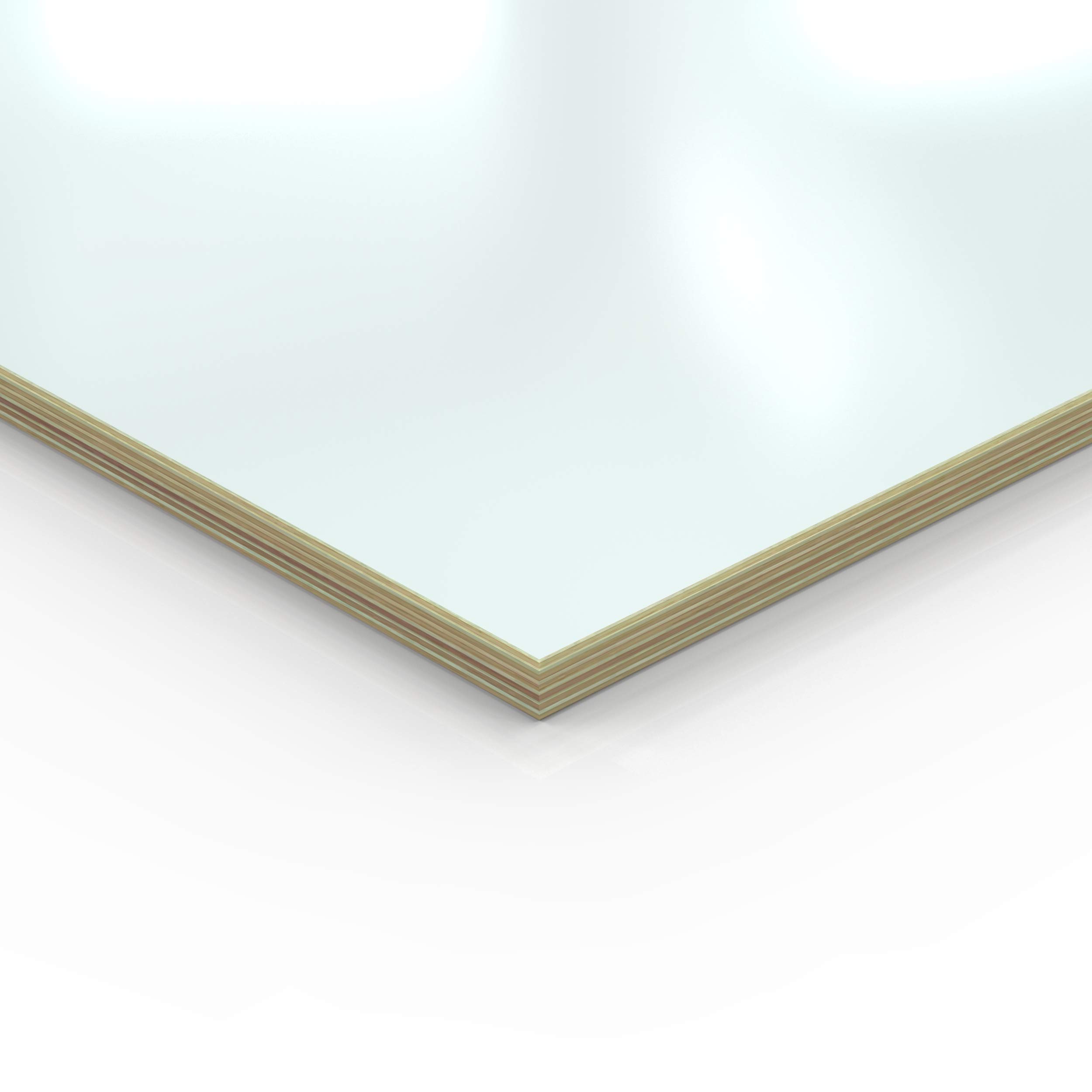 AUPROTEC Tischplatte 18mm weiß 600 mm x 500 mm rechteckige Multiplexplatte melaminbeschichtet von 40cm-200cm auswählbar Birken-Sperrholzplatten Massiv Holz Industriequalität Auswahl: 60x50 cm