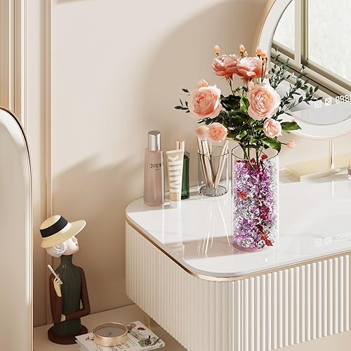 Vista 127 de Babenest - Rocas de hielo trituradas acrílicas, 150 piezas de cristales falsos, cubos de hielo de plástico, gemas de diamantes para rellenos