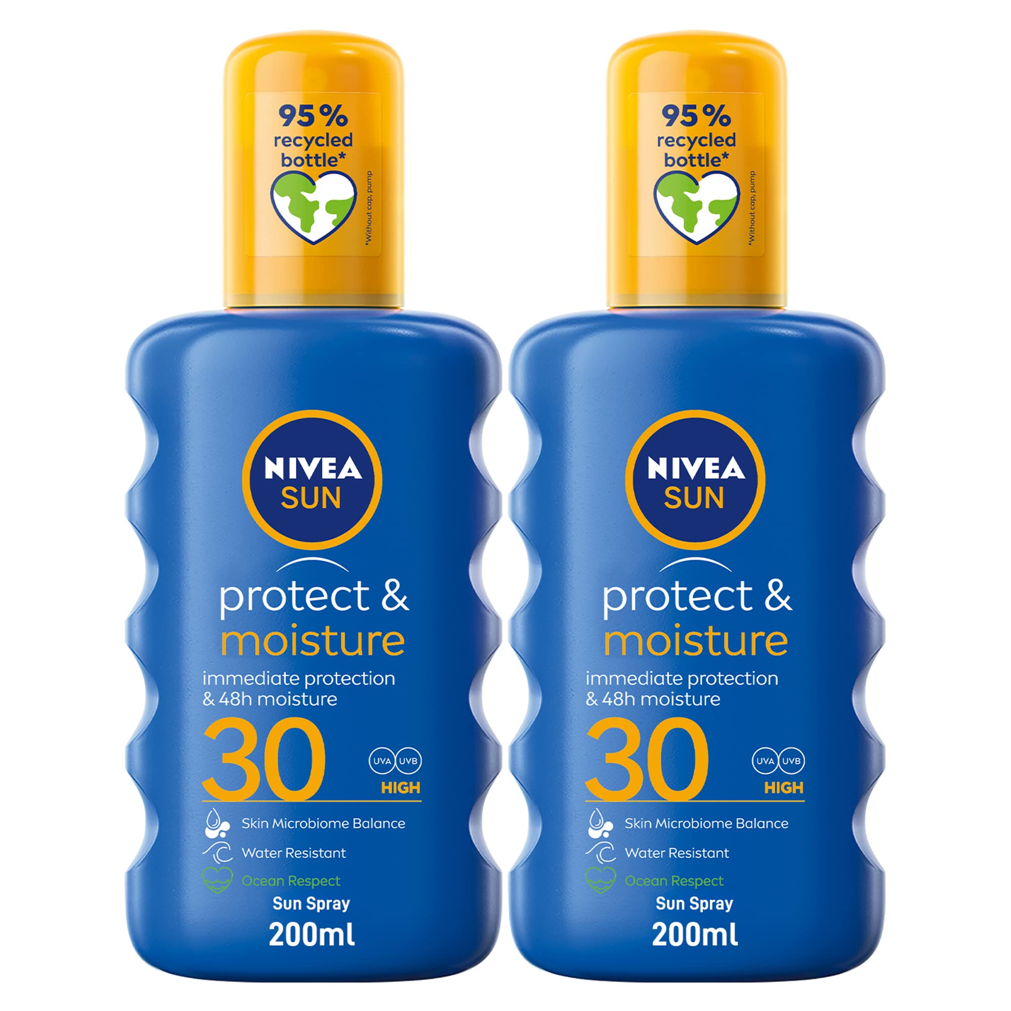 SUN Spray, UVA & UVB Protection, Protect & Moisture, SPF 30, 2x200ml