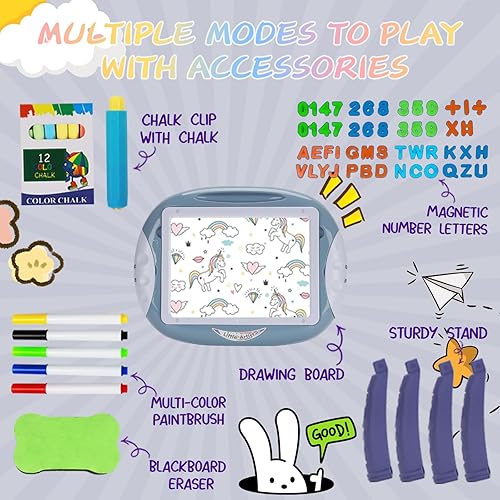 Miniatura 3 de Juguetes para niños de 1 a 3 años, tablero de dibujo magnético con letras magnéticas, tablero de garabatos de doble cara y juguetes de aprendizaje