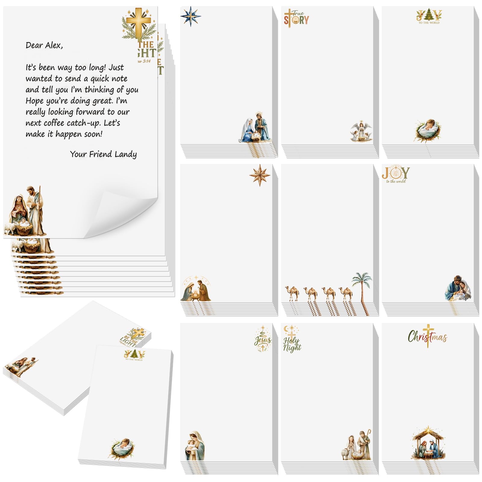 Spiareal 100 Pcs Blank Note Cards Index Card, White, 4 x 6 in, Nativity