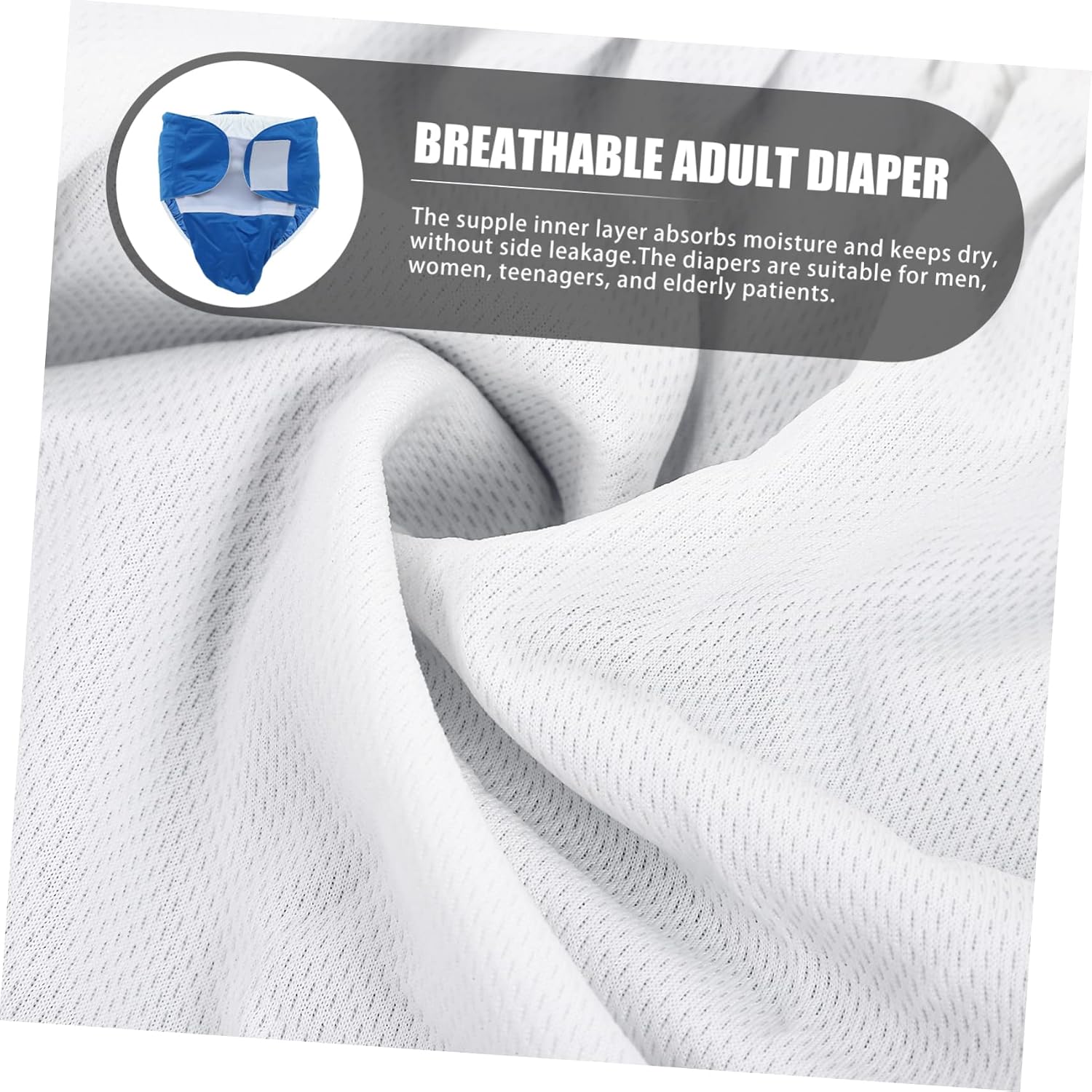 NOLITOY Adult Diaper for Breathable Washable Skin-Friendly Fit for Elderly Moisture Absorbent Leak for Bedridden Patients and Postpartum Care