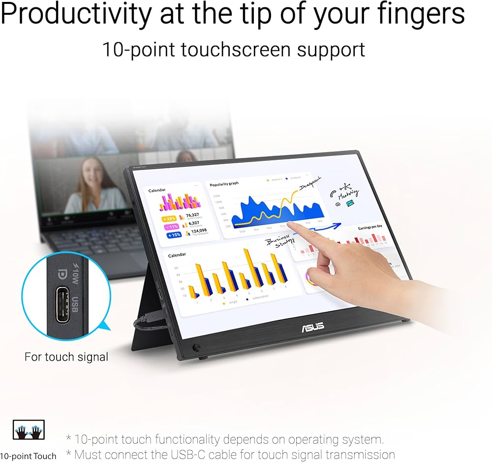 Amazon.co.jp: ASUS ポータブルモニター ZenScreen Touch MB16AMTR