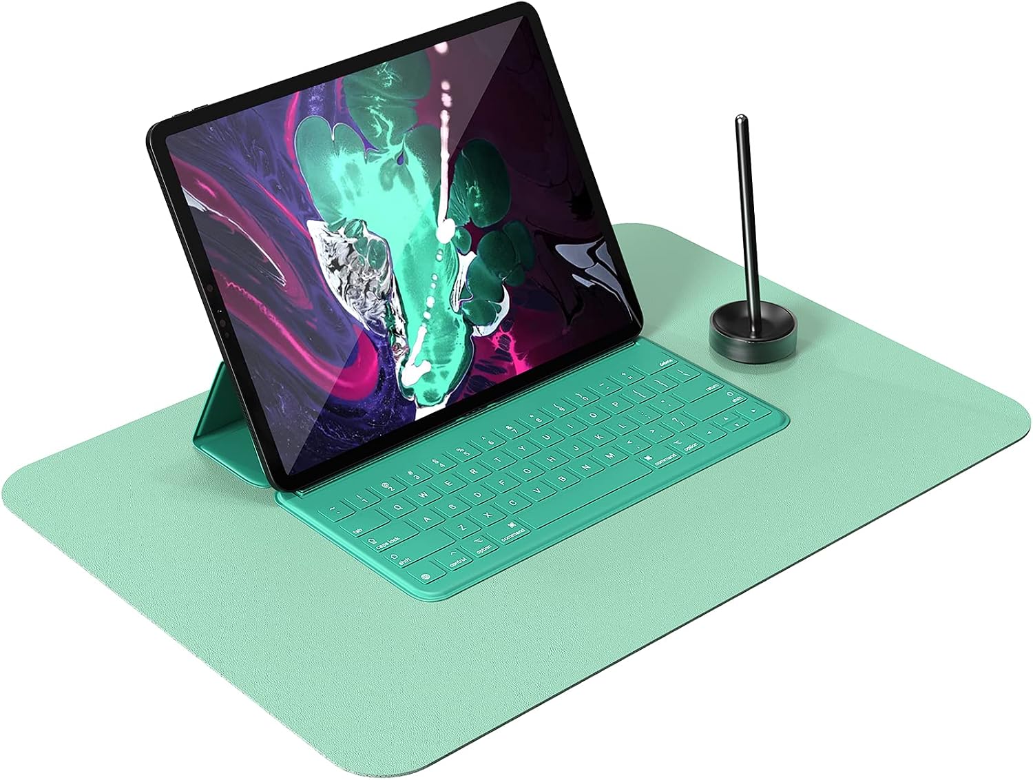 Oterri Anti-Slip Desk Pad, Waterproof Oil Proof PVC Leather Desk Mat, Ultra Thin Desk Blotter,Mouse Pad Laptop Desk Writing Mat for Office Work/Home/Decor (Green, 12''x17'')
