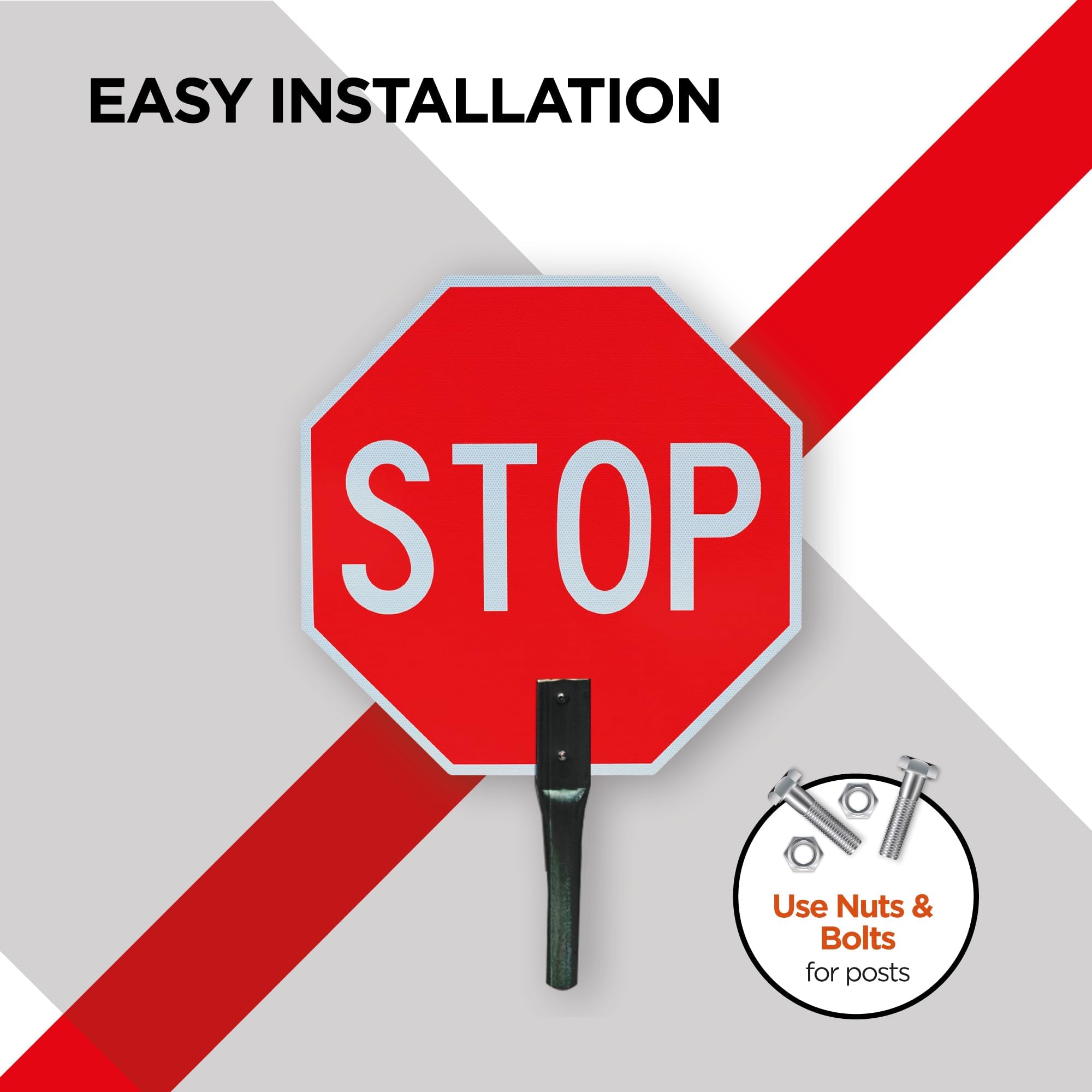 OLANZU Hand Held Stop Sign for Crossing Guard, 18x18 — Amazon image 7