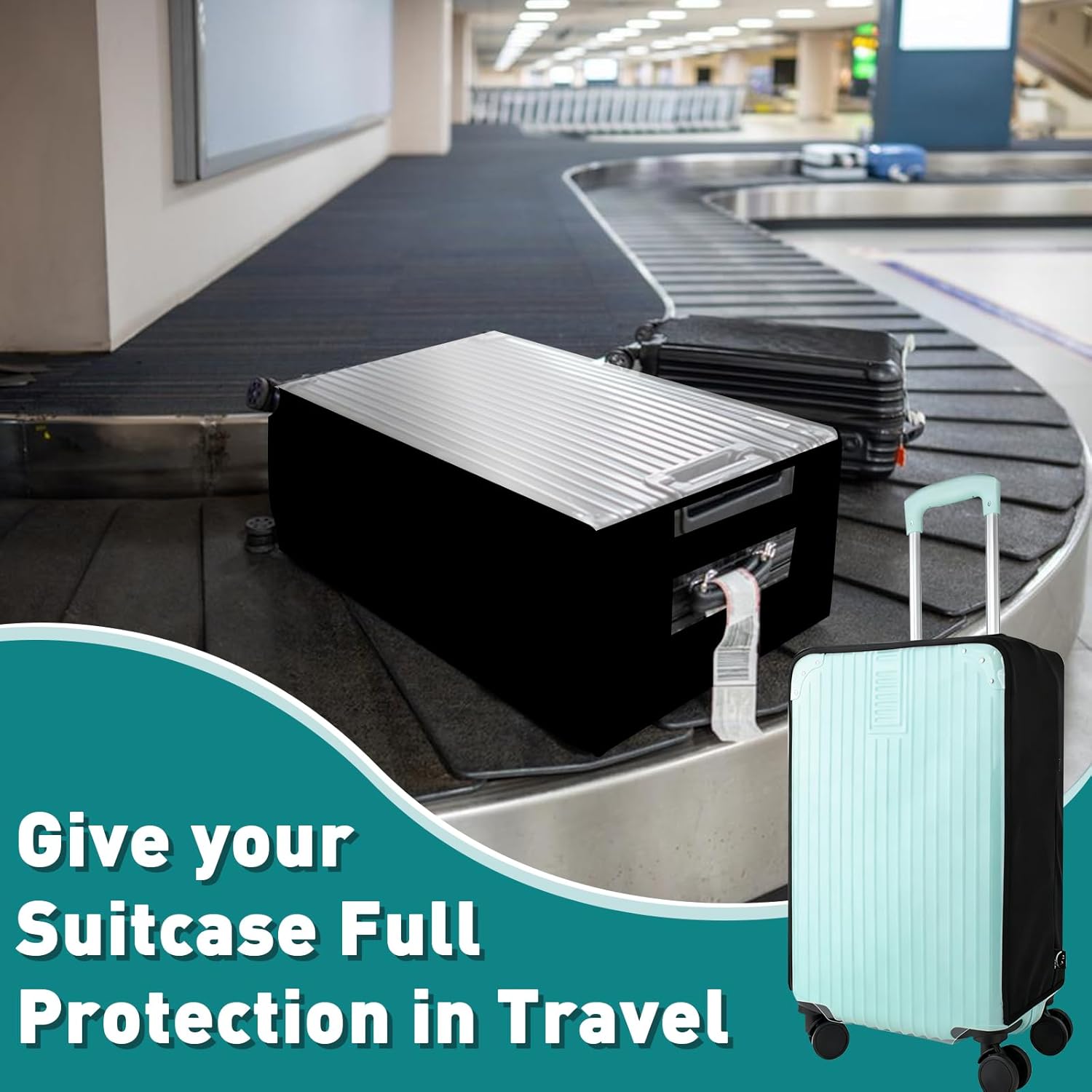 Suitcase Cover for Luggage, Clear TPU Luggage Protective Covers for Wheeled Suitcase Waterproof Dustproof Anti-scratch Travel Protection, 30Inch