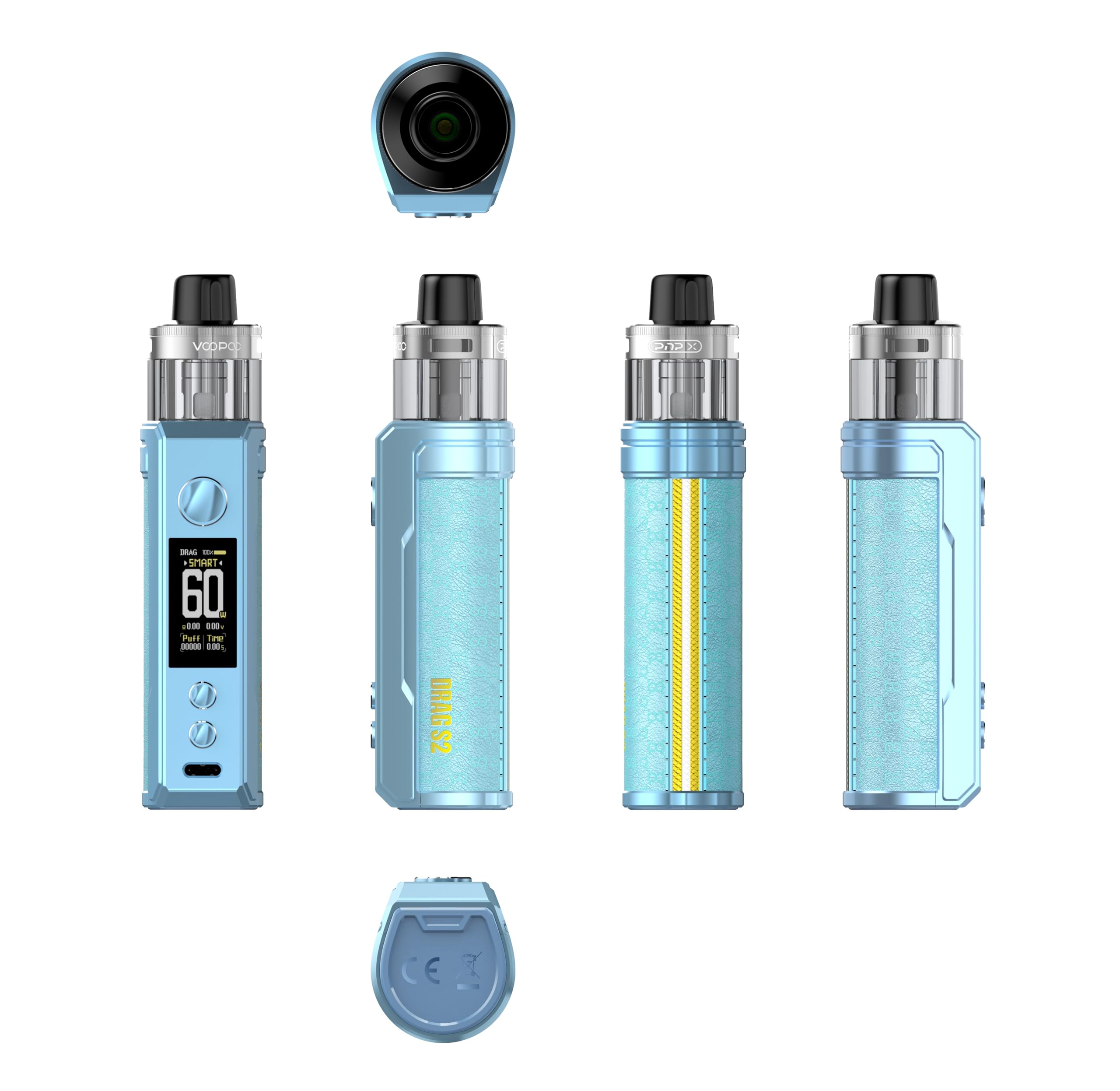 DRAG S2 | VOOPOO Drag S 2 Kit 60W 2500mAh battery + 5ml PNP-X Pod (PNP X  0.2Ω + PNP X 0.3Ω Coil) DTL E-Cigarette Vaporizer