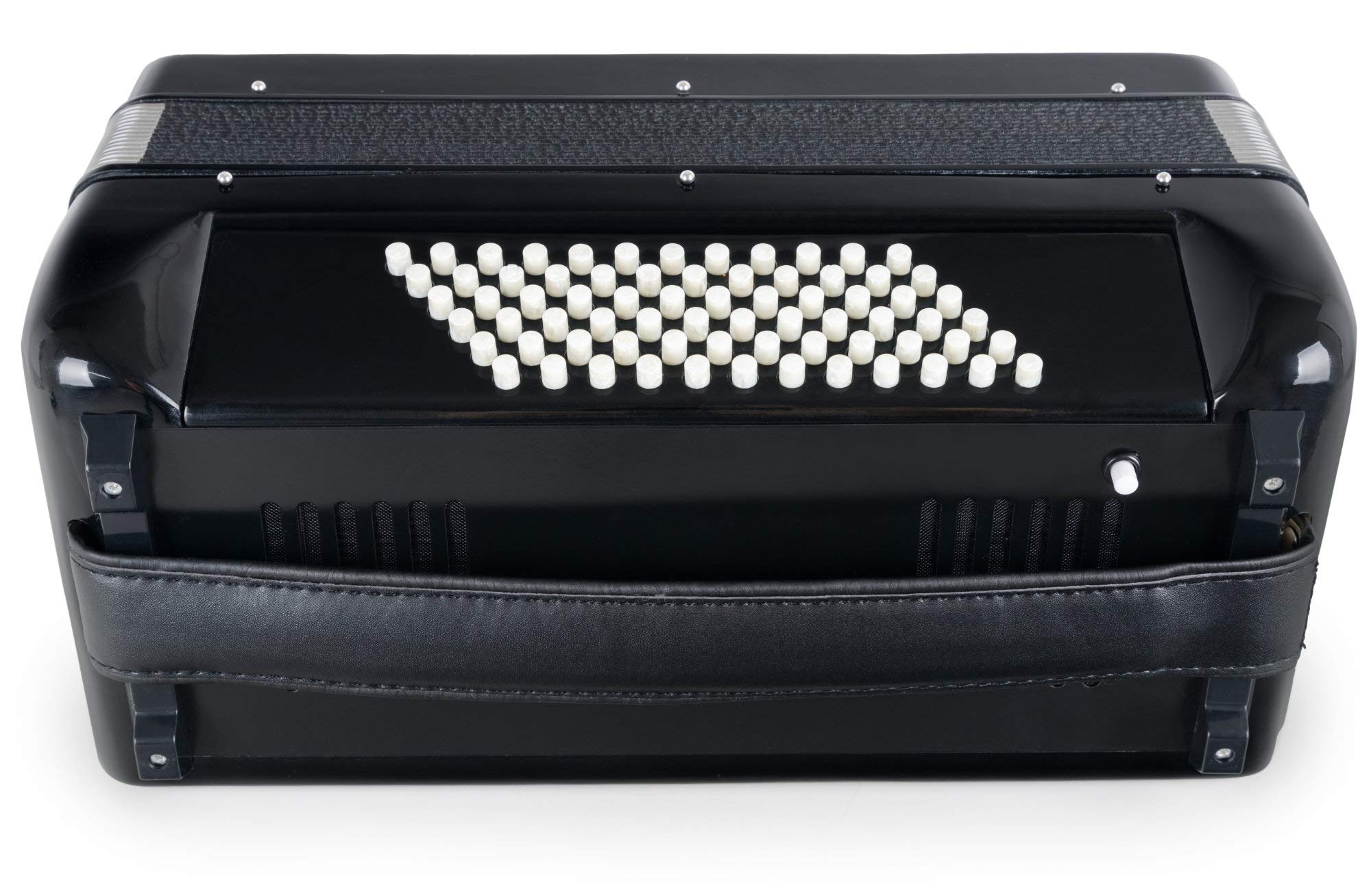 Accordéon Basse Classic Cantabile 72 "Secondo V" - Accordéon à touches - 3 voix - 34 touches aiguës - avec sangles & sac à dos - noir