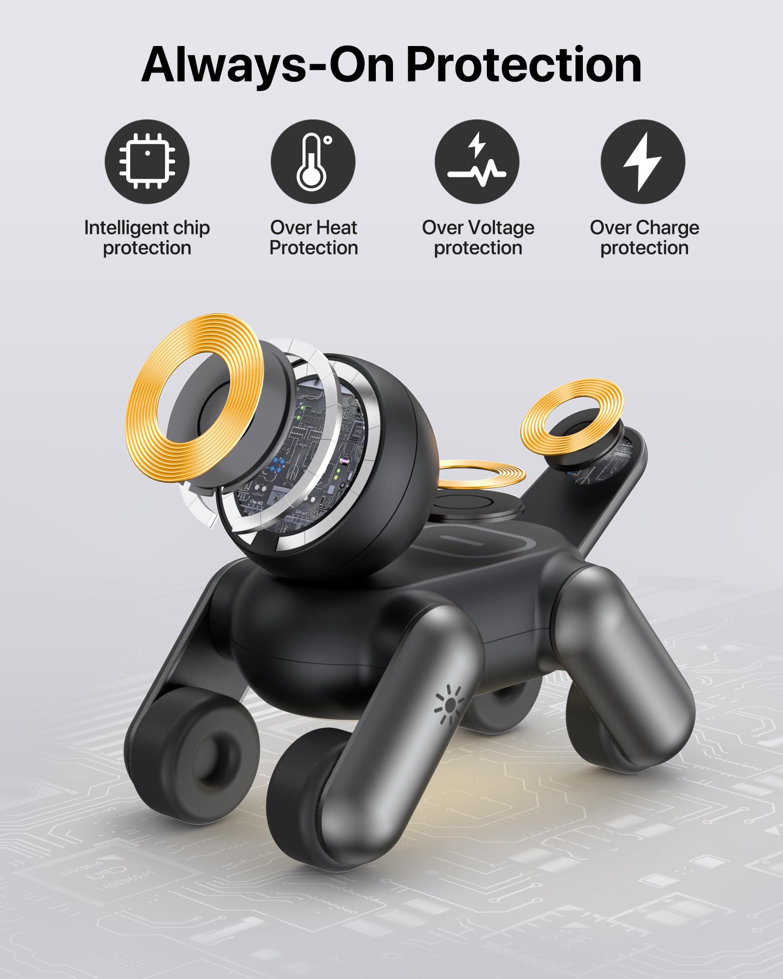 Waloo Support 3 en 1 sans fil pour iPhone, montre et Airpods