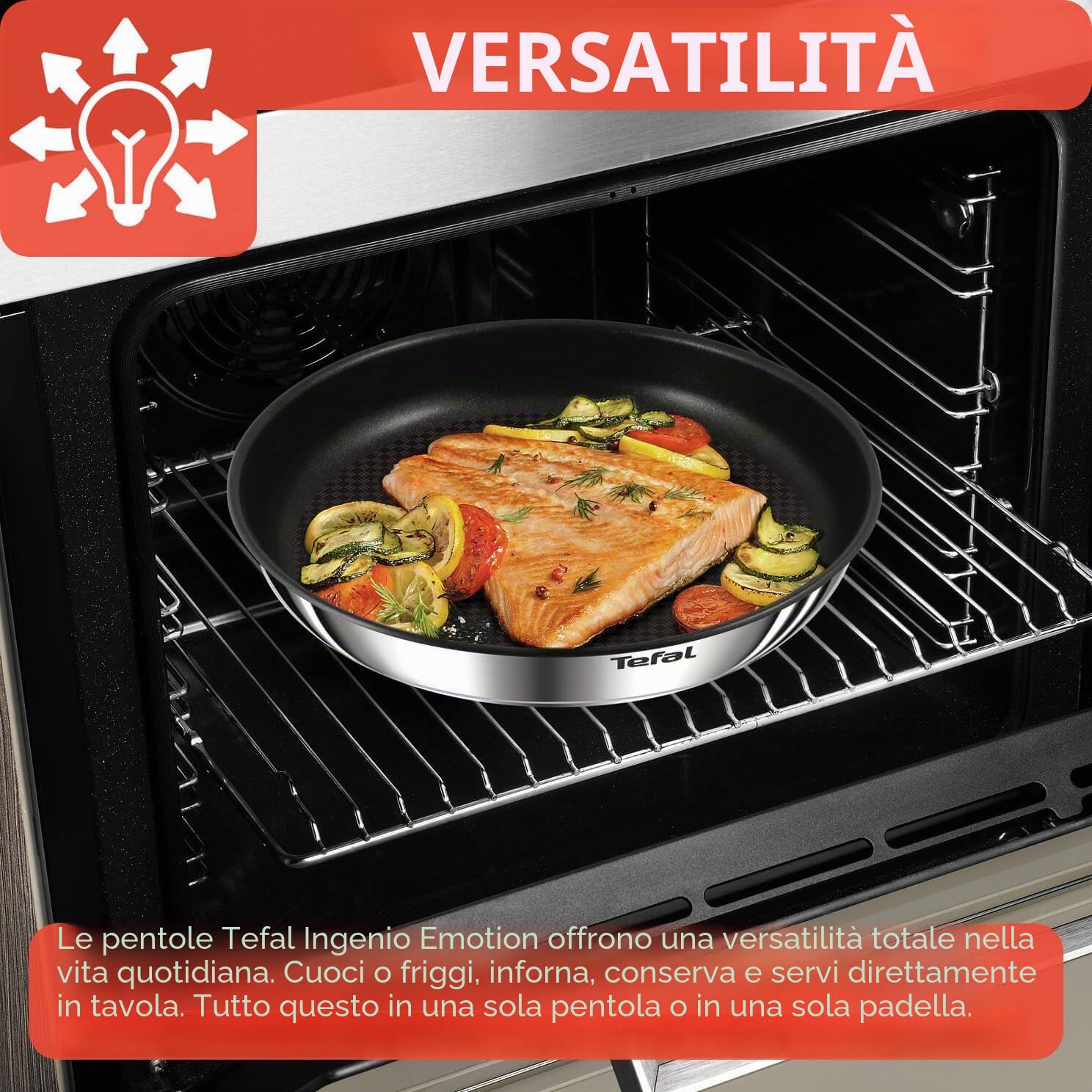 Tefal Ingenio - Set di pentole 20 padelle 2 maniglie rimovibili, induzione, rivestimento antiaderente, impilabile, compatibile con lavastoviglie, Emotion L897SK04
