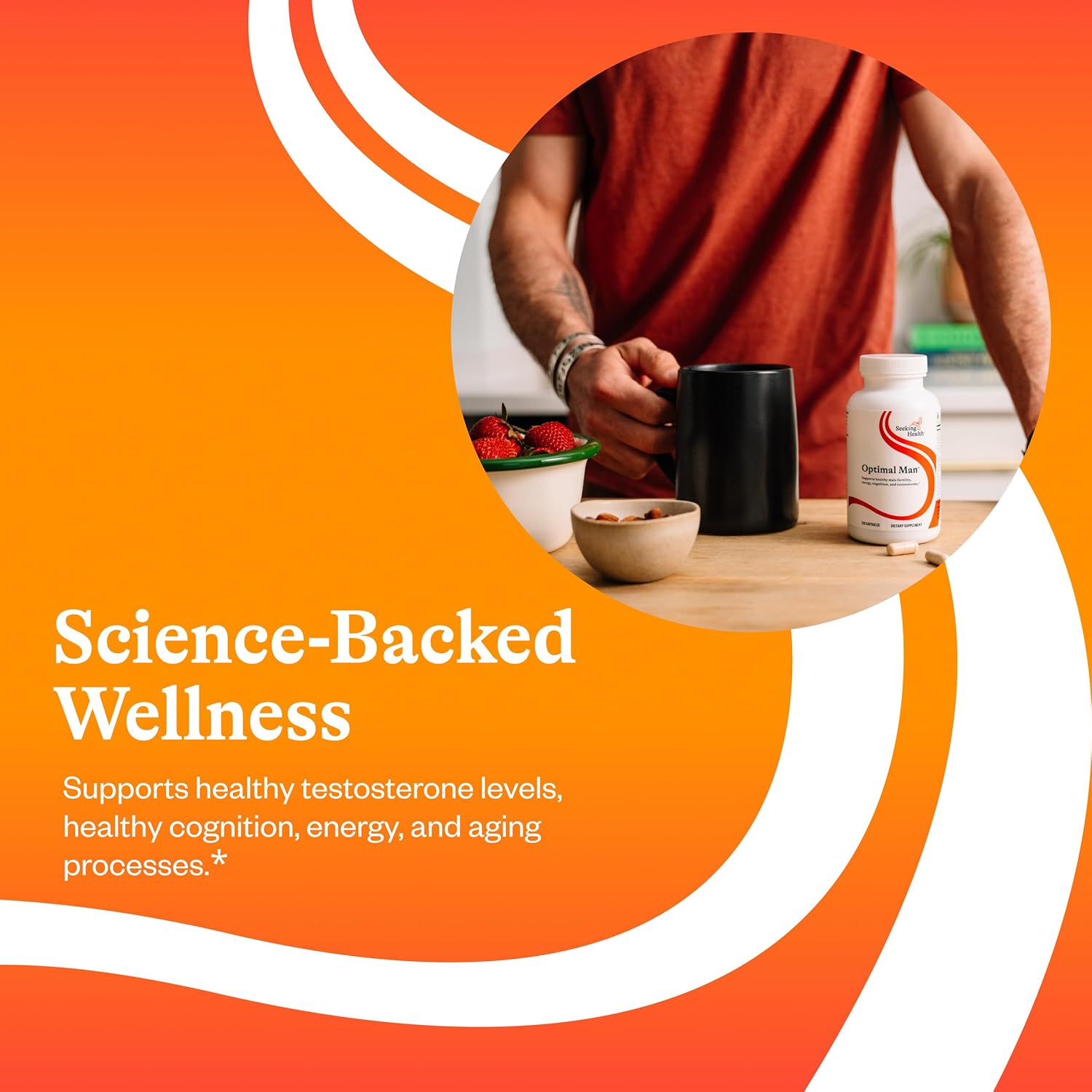 Seeking Health Optimal Man - Multivitamin Supplement with Zinc, Active Folate, & Alpha-Lipoic Acid - Multivitamin Supports Energy & Brain Health - Support Healthy Aging & Men's Health - 30 Servings - Image 4