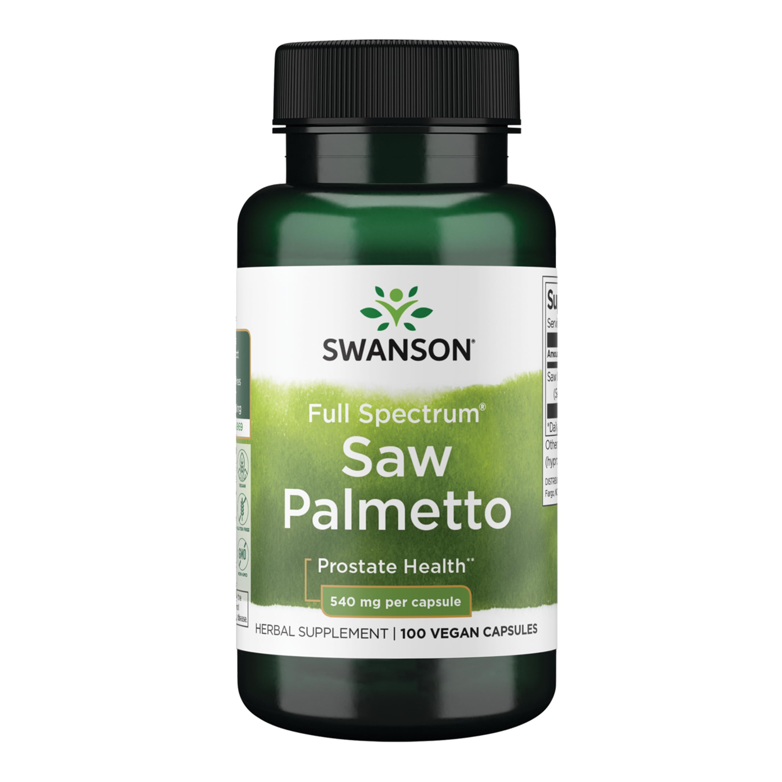 Swanson Saw Palmetto - Herbal Supplement Promoting Male Prostate Health Support - Natural Hair Supplement & Urinary Health Support - 540 mg 100 Capsules