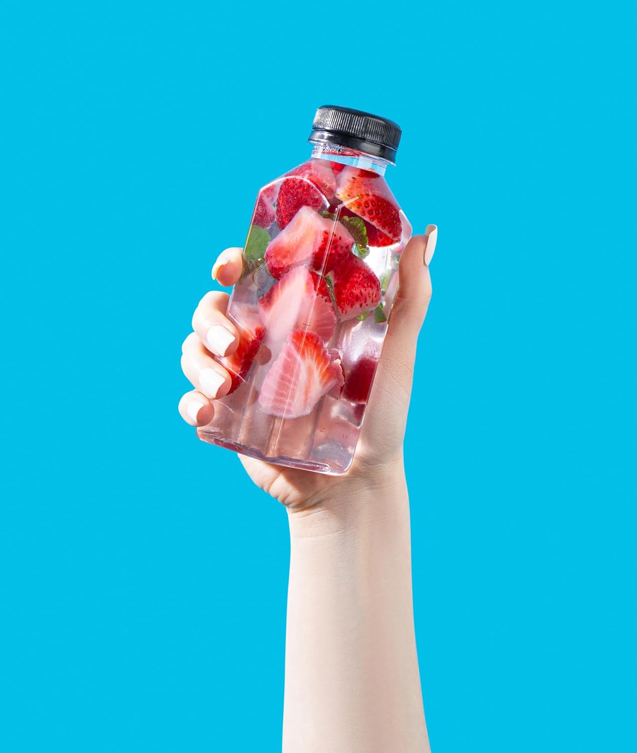 Hammont Plastic Bottles with Caps - Clear PET Iced Coffee & Juice Bottles, Pack of 24 - Reusable Juicing Bottle - Ideal for Cold Drinks (20oz) - Image 4