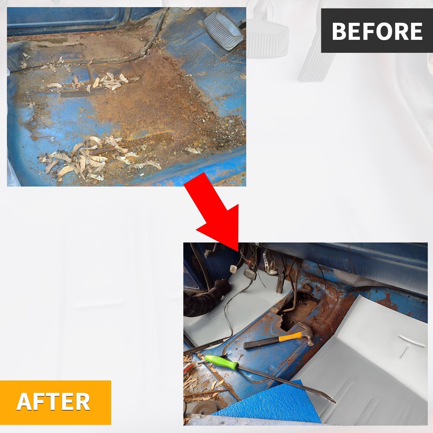 Front Floor Pan Driver & Passenger Side Pair Compatible with 1967-1979 Ford F100 F150 F250 F350 & 1978-1979 Bronco