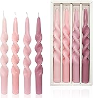 Vista 27 de Velas cónicas en espiral sin perfume, color blanco, 4 velas trenzadas de 7.5 pulgadas, hechas a mano, para cena, boda, decoración del hogar