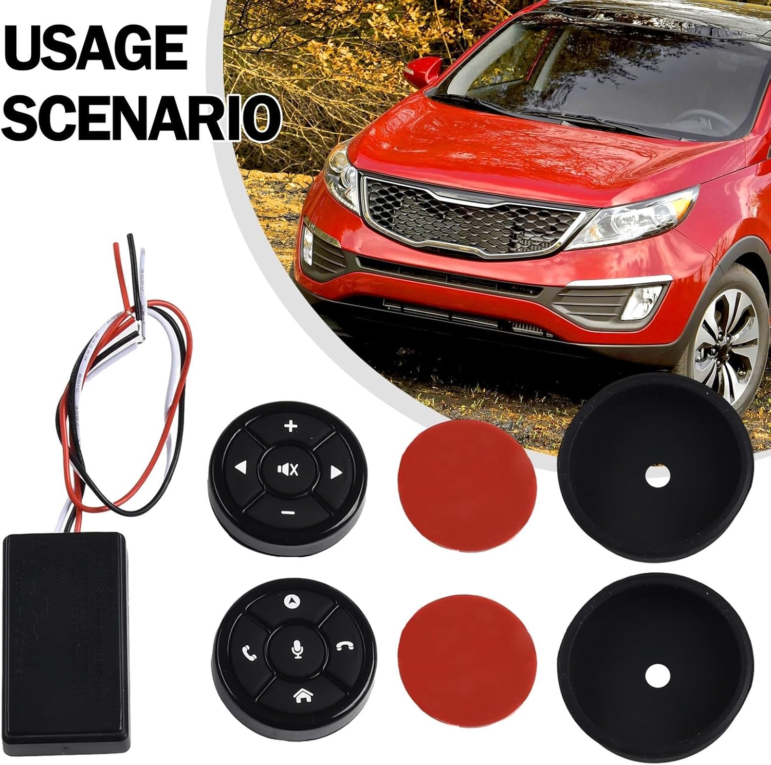 2pcs Remote Control for Car Steering Wheel with Night Light for DVD GPS, Supports Multimedia Functions Like Phone and Volume image 5