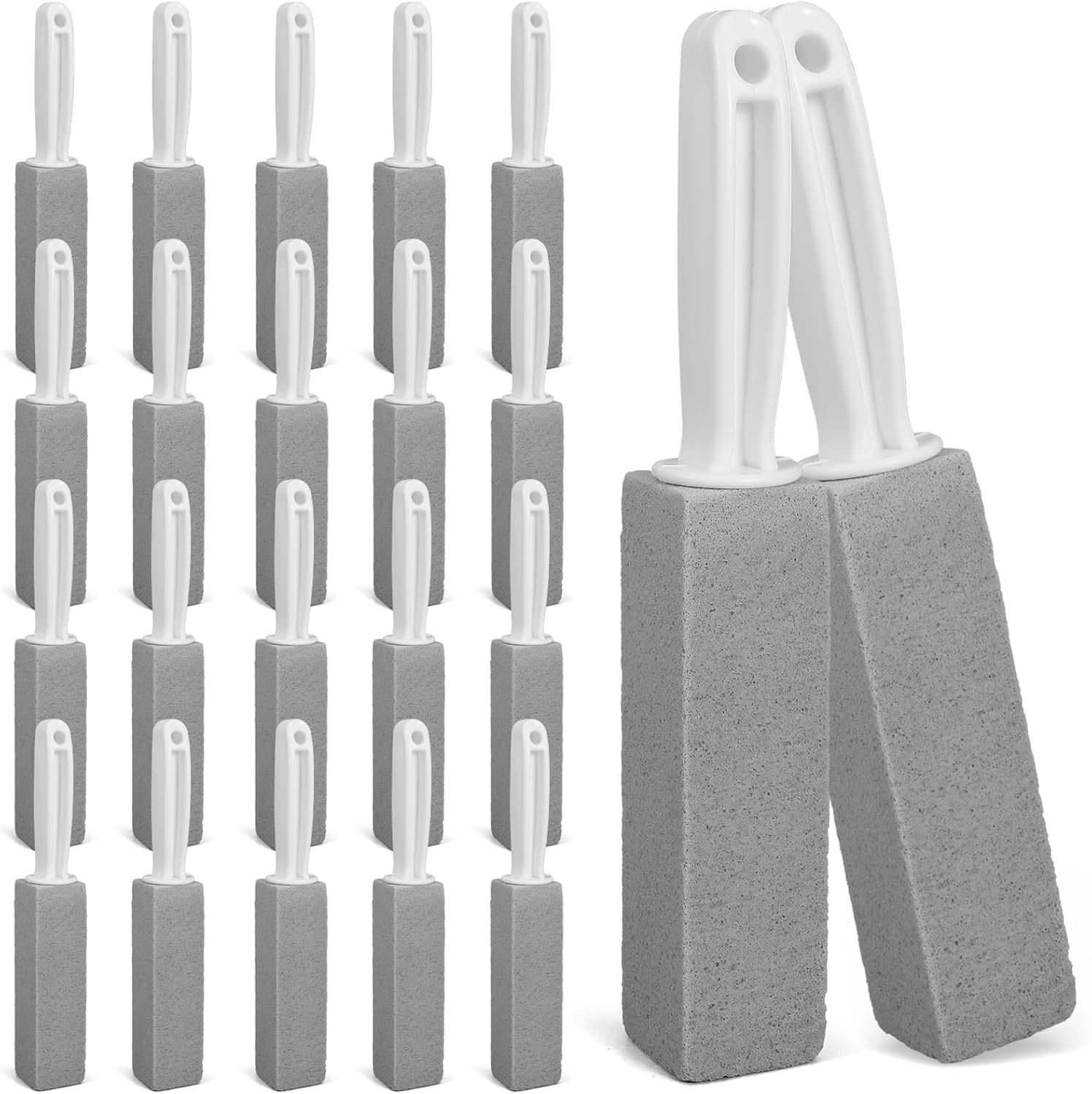 Kifmurase 20Pcs Pumice Stone for Cleaning, Pumie Scouring Stick with Handle, Toilet Stone Brush Block, Hard Water Stain Remover for Toilet, Bathtubs, Sinks, Swimming Pools, Grills