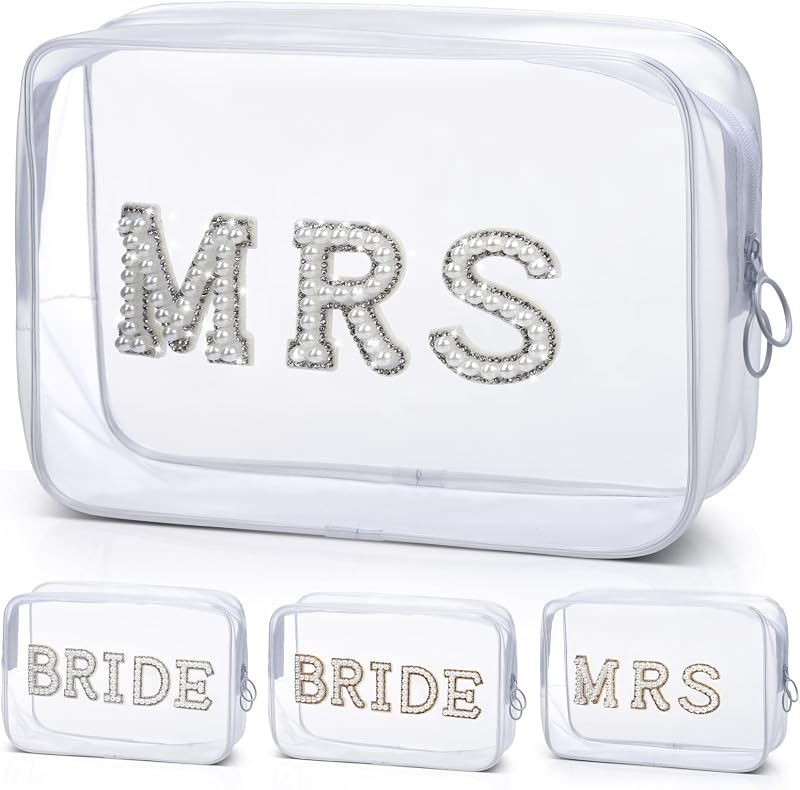 Necessaire de maquiagem transparente Etercycle MRS em PVC com zíper