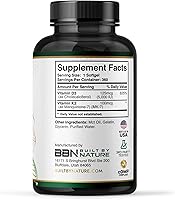 Vista 5 de Built by Nature Vitamina D3 K2 5000 UI + 100 mcg MK-7 – Extra fuerza, alta absorción – Apoyo óseo, corazón e inmunológico – Aceite de coco MCT – Sin