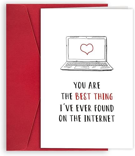 RollupJoy Tarjetas divertidas del día de San Valentín para novio novia, Regalos de tarjetas de aniversario en línea para él ella, Tarjeta de San