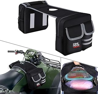 ATV Tank Bag, kemimoto Saddle Bag 1680D Waterproof Storage Bag with Thermal Cooler Bag Compatible with Motorcycle Snowmobiles Kawasaki Suzuki