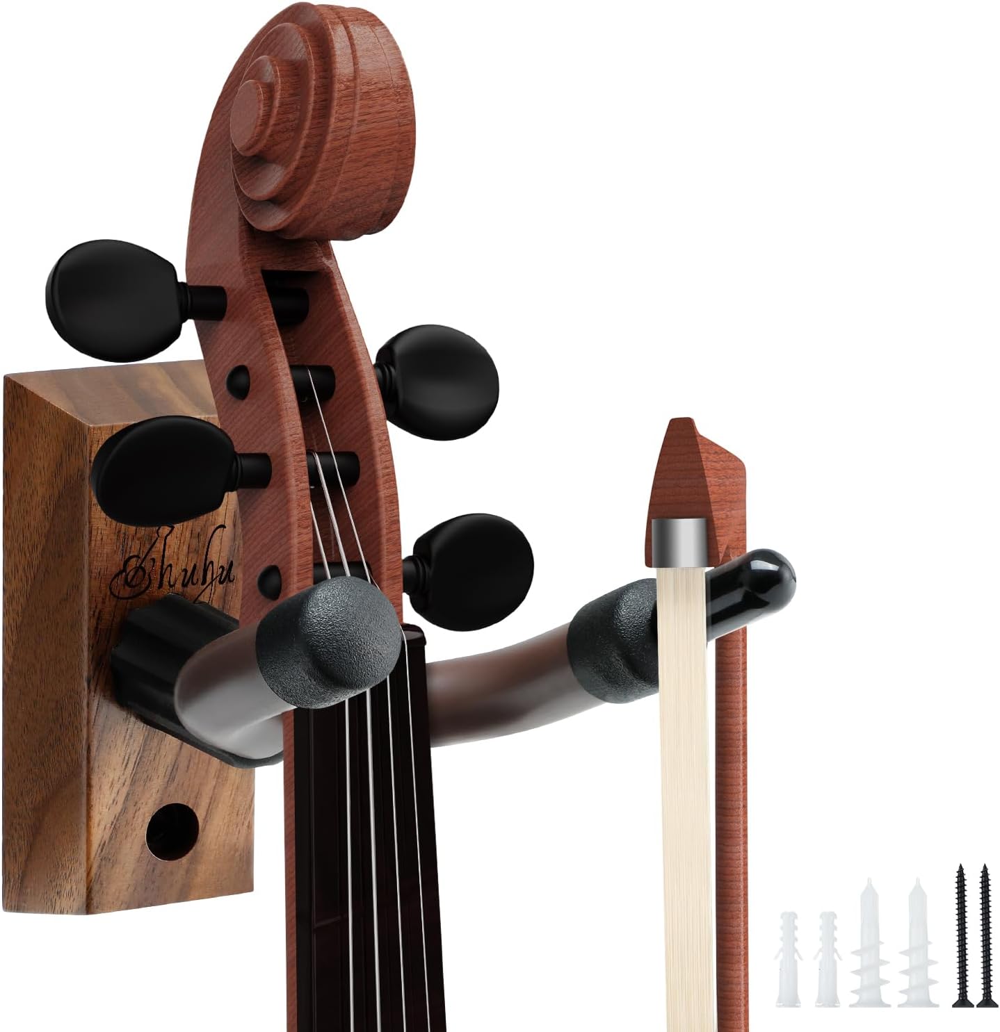 Violin Wall Mount Hanger, Ohuhu Hardwood Violin Hanger with