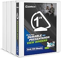Vista 18 de Comix Carpetas resistentes de anillos en D de 1.5 pulgadas, carpeta de 3 anillos de 1.5 pulgadas con cubierta de visión transparente, 0.094 in