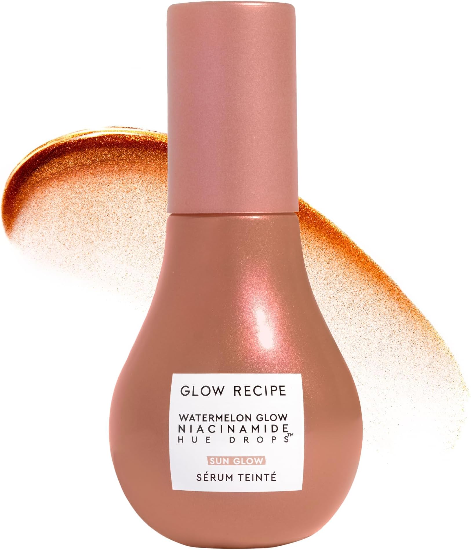 Hue Drops Bronzing Drops, Tinted Face Serum, Glow Primer + Liquid Highlighter, Niacinamide + Hyaluronic Acid, Radiant Warm Glow, Sunglow (40ml)