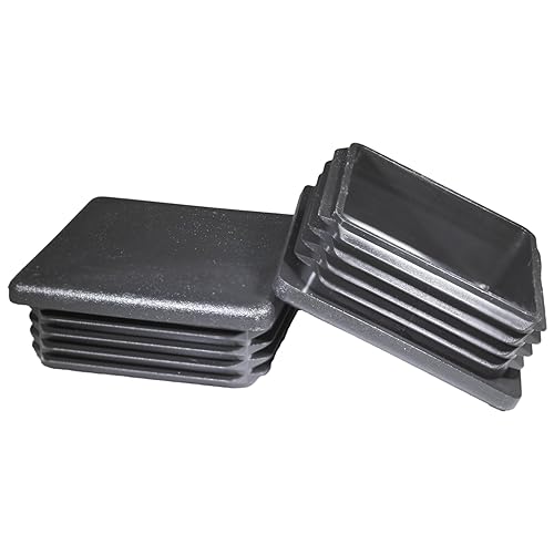 Vista 66 de Prescott Plastics Tapones de agujero de plástico acanalado de perímetro exterior de 1/2 pulgada (0.500 in), tapas cuadradas de tubo de metal negro