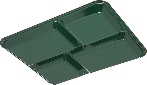 Miniatura 4 de Carlisle FoodService Products Bandeja de café  comida rápida con 4 compartimentos para mano derecha, 8.5 x 11 pulgadas, verde bosque (paquete de 12)