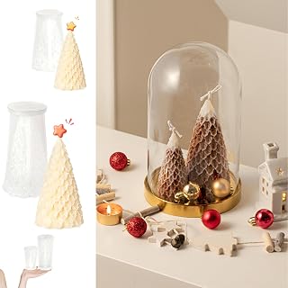 3D Large Christmas Tree Candle Molds Silicone - Set of 2 Sizes, Candle Molds for Candle Making, Xmas Fir Tree Epoxy Resin Molds, Silicone Soap Molds, Plaster, Chocolate