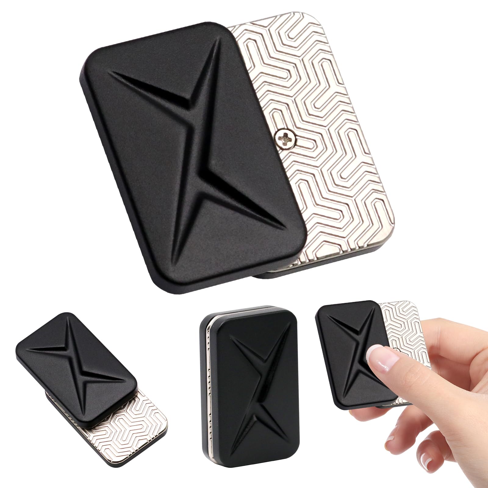 OBEST Fidget Slider EDC Toys, zabawka przeciwlękowa dla dorosłych, zabawka dla autyzmu i TDHD, prezenty dla młodzieży (czarne)