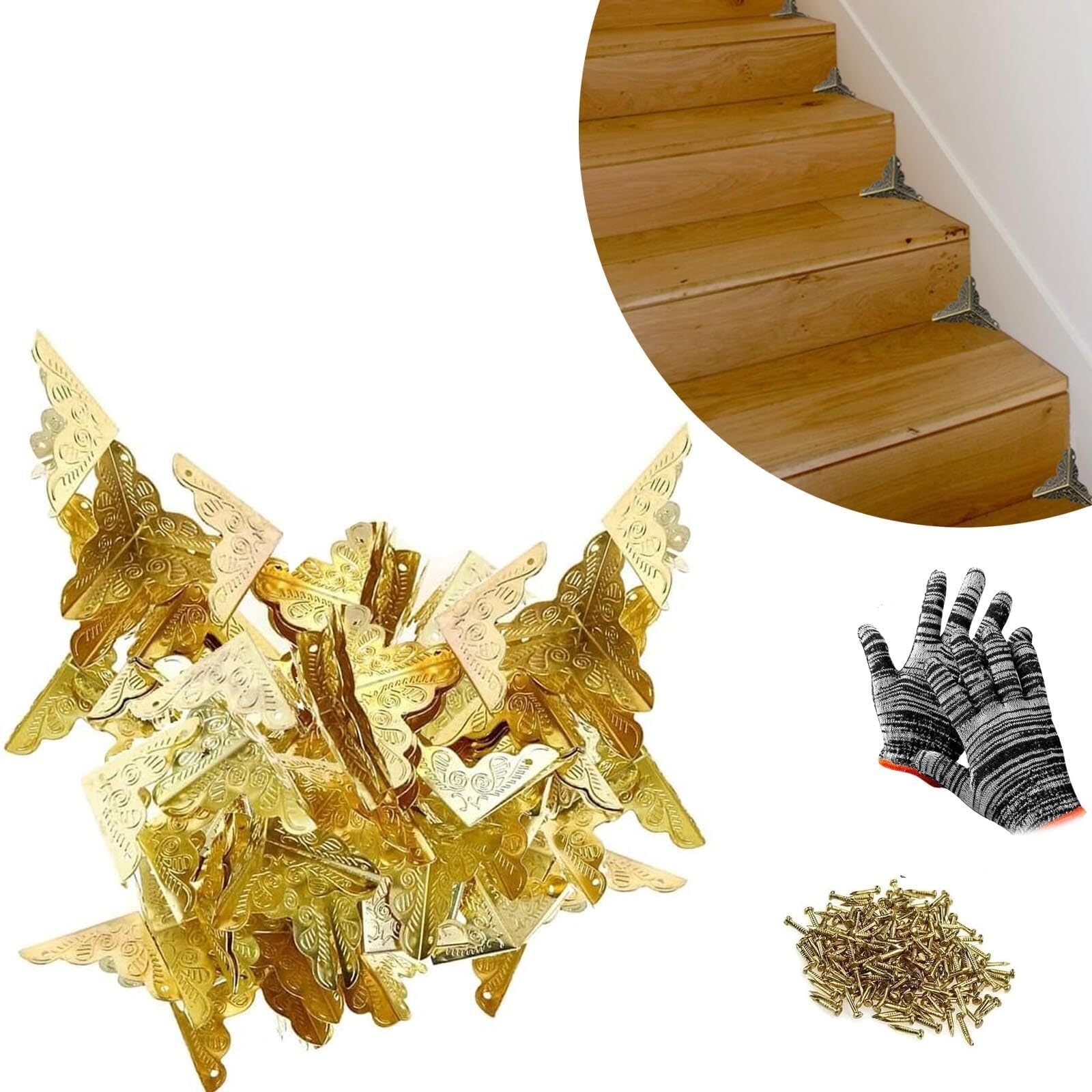 Stair Dust Corners,0.98In Dust Corners for Stairs,Stair Dust Corners for Wooden Steps,Star Dust Corners for Stairs,Dust Corners for Stairs Vintage,Stair Dust Corners Decorative Antique (Color : SET B