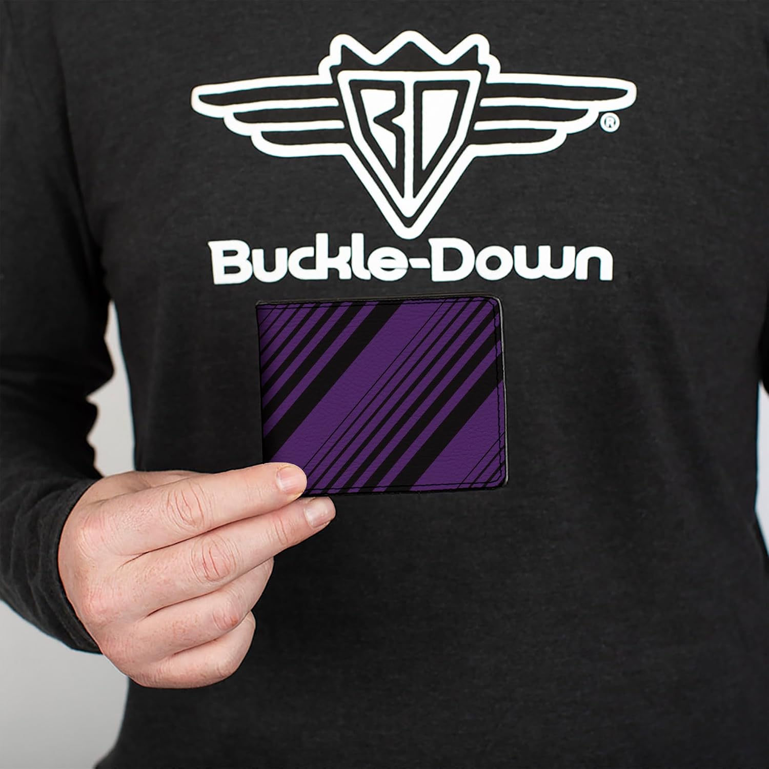 Buckle-Down Men's Standard Bifold Wallet Stripes, 4.0" x 3.5"