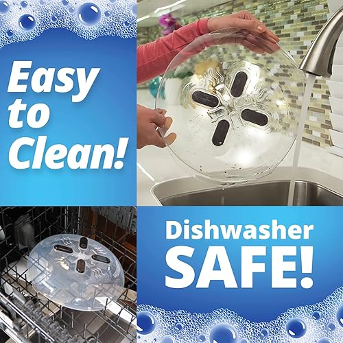 Miniatura 9 de HOVER COVER Cubierta magnética contra salpicaduras, tapa transparente de 12 pulgadas sin BPA, protector de placa ventilada con rejillas de