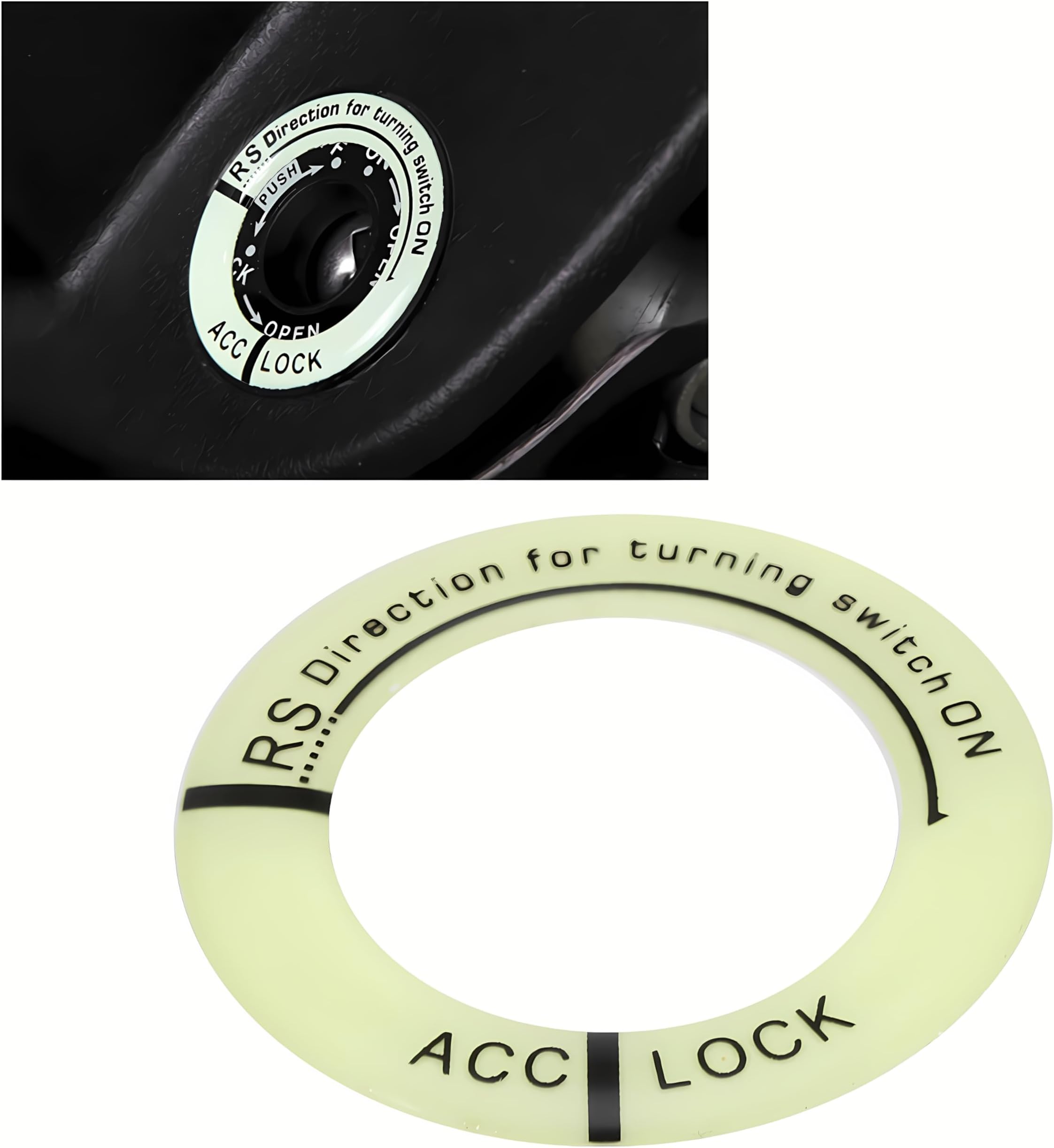 Ignition Switch Decoration Ring Car Motorcycle Luminous Ignition Start Stop Switch Key Hole Ring Circle Cover Trim Universal Ignition Ring in The Dark